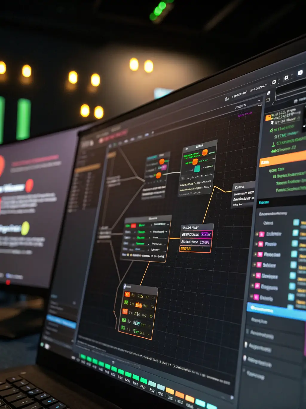 A detailed view of a complex blueprint graph in Unreal Engine, demonstrating the visual scripting capabilities taught in our Unreal Engine module.