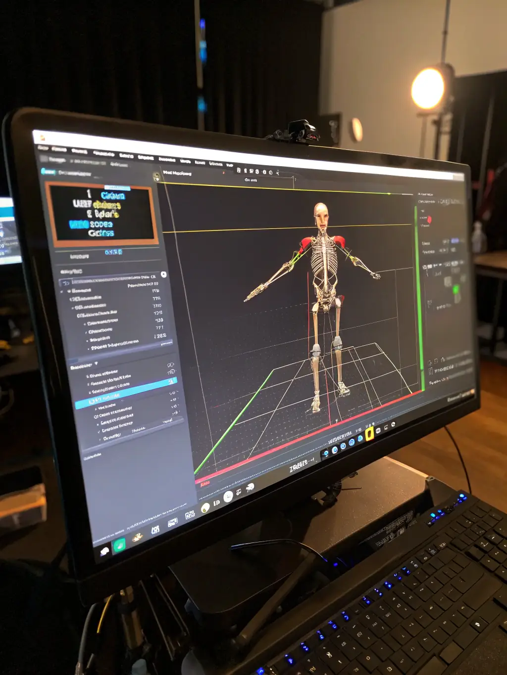 An image of a 3D character model being animated in Unity, illustrating the animation techniques covered in the advanced Unity module.